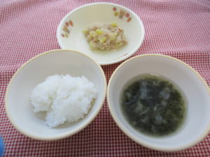 1月9日（金）離乳食後期食（10-11ヶ月頃の食事）