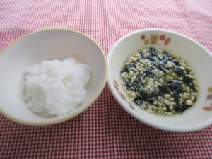1月15日（木）離乳食後期食（10-11ヶ月頃の食事）
